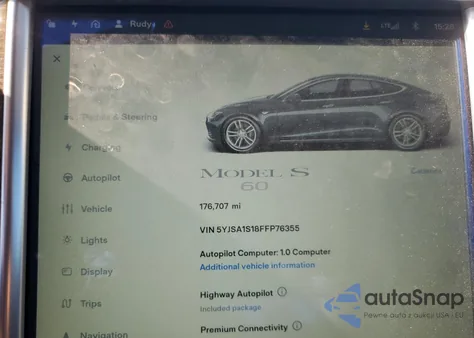 2015 Tesla Model S 60 из США, поврежденный, VIN 5YJSA1S18FFP76355